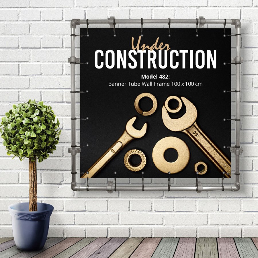 Banner Tube hanging square frame for wall 100 x 100 cm