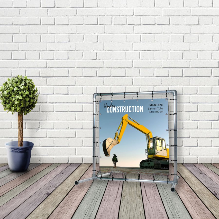 Banner Tube free standing square frame with legs 100 x 100 cm