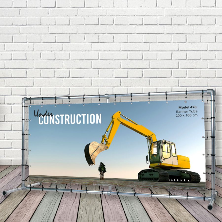Banner Tube free standing square frame with legs 200 x 100 cm