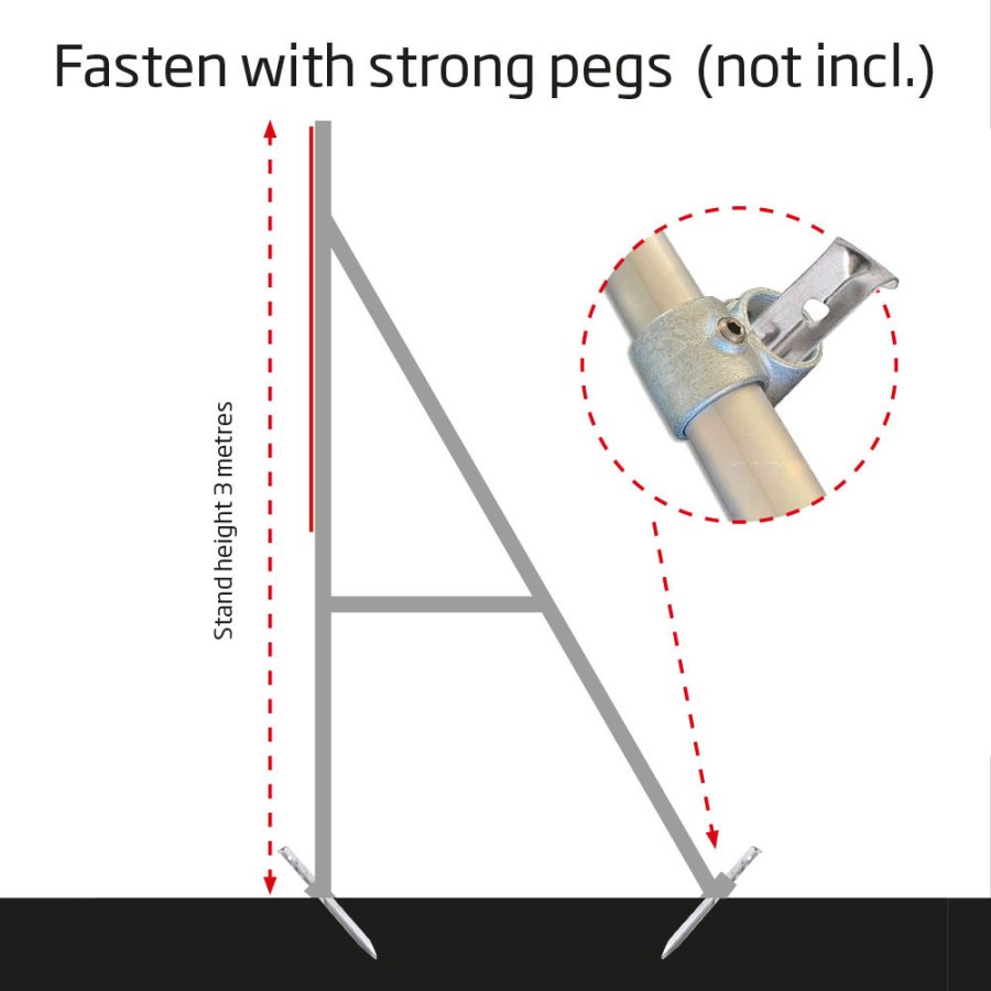 Free standing Banner Tube High stand (Alutubes0,3mm/&Oslash;: 48mm) square frame (150x100cm) on high stand 300cm