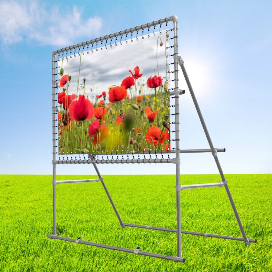 Free standing Banner Tube High stand (Alutubes0,3mm/&Oslash;: 48mm) square frame (200x100cm) on high stand 300cm