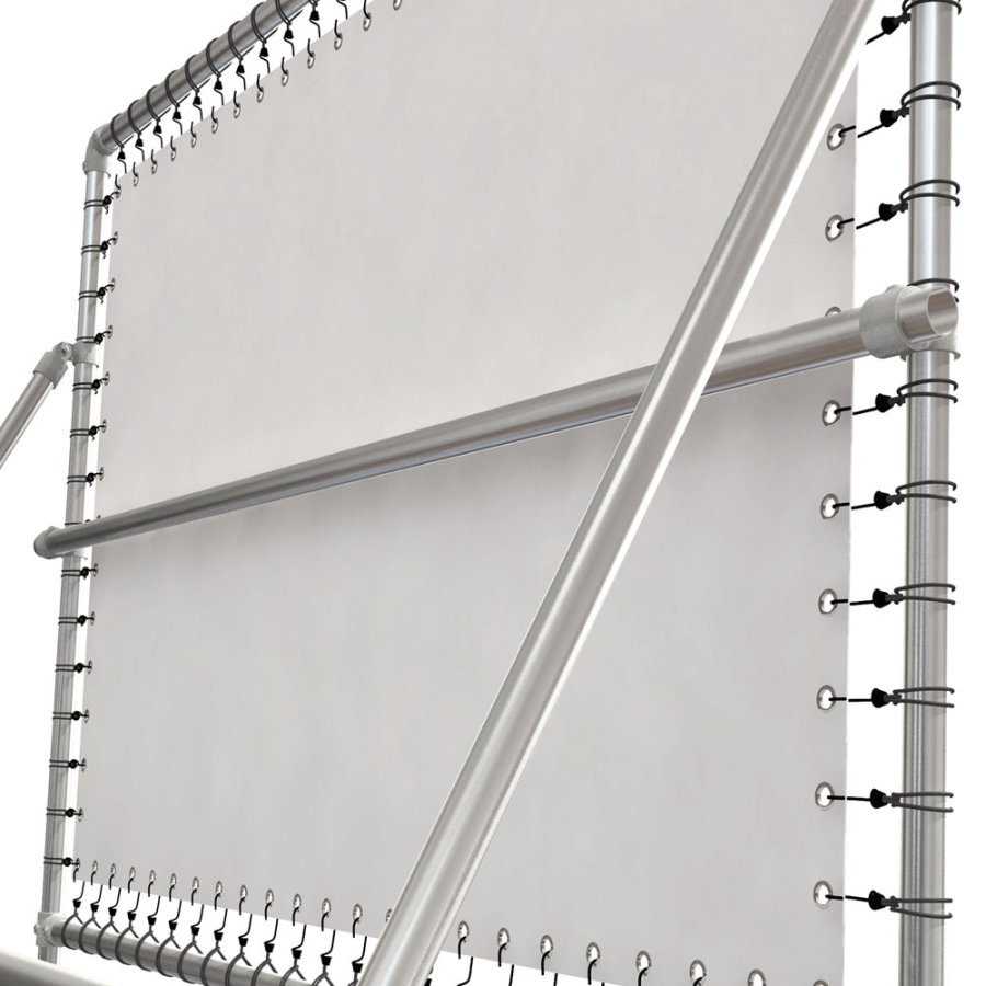 Free standing Banner Tube High stand (Alutubes0,3mm/&Oslash;: 48mm) square frame (200x100cm) on high stand 300cm