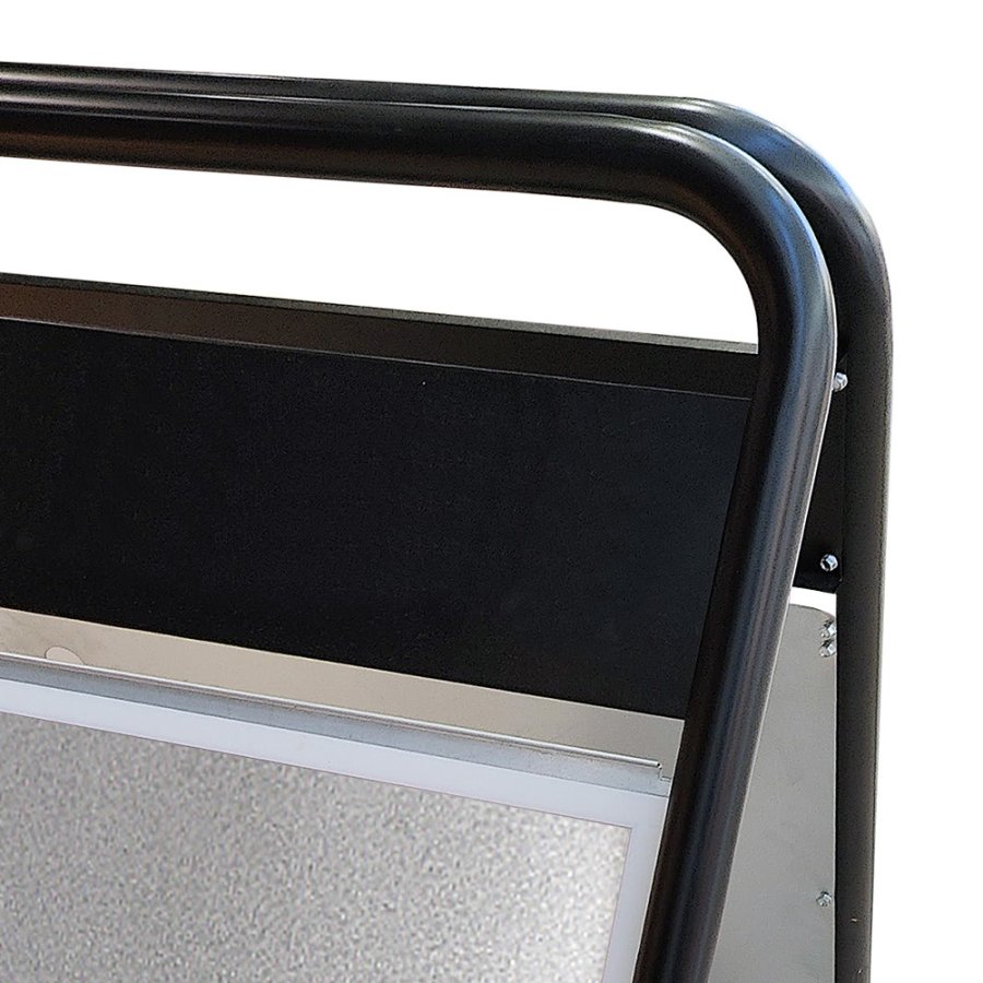 Expo Sign Lux Pavement Board with logo plate and wheels, black, 50 x 70 cm