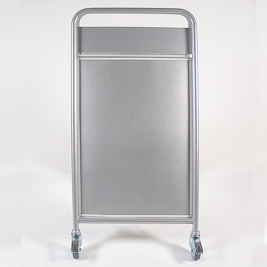 Expo Sign Lux Pavement Board with logo plate and wheels, silver, 50 x 70 cm