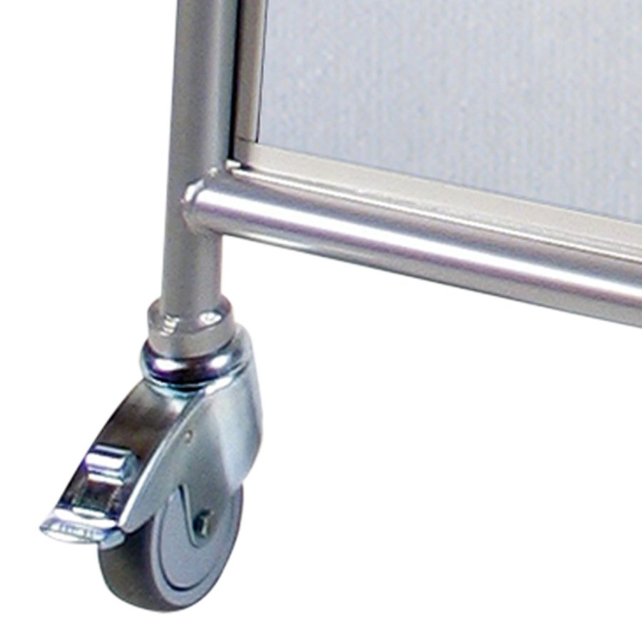 Expo Sign Lux Pavement Board with logo plate and wheels, silver, A1