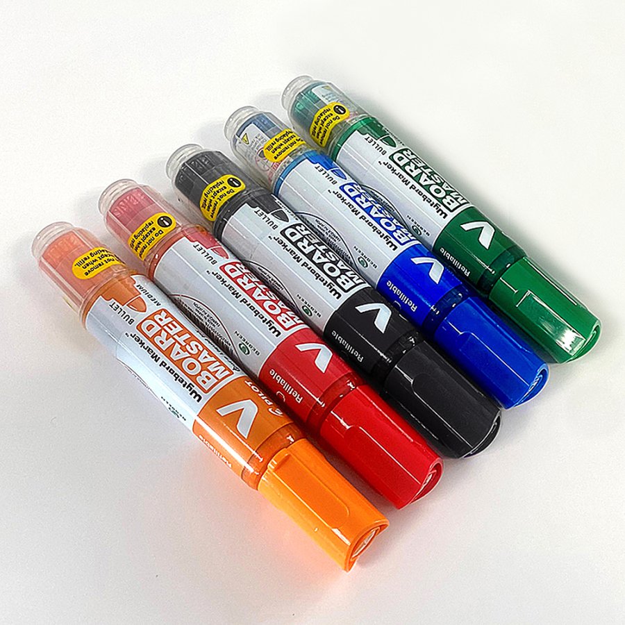 Pilot whiteboard markers medium chisel tip, 5 pack, Red/Orange/Green/Blue/Black