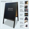 Pavement Sign, Chalkboard, including markers, 53 x 67 cm, Black Stained Wood #7