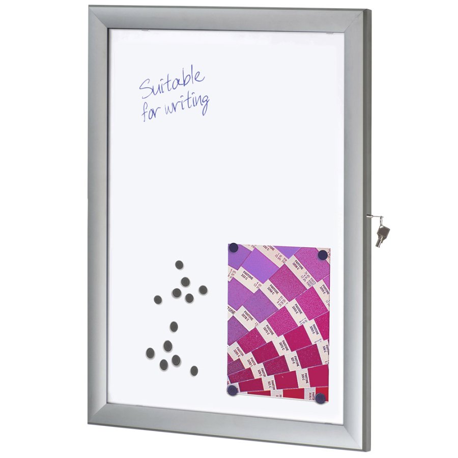 Infobox with Lock, 4 x A4, alu/silver