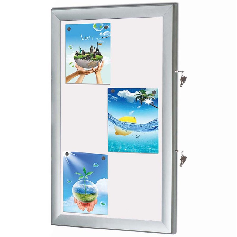 Infobox with magnetic closure, 6 x A4, D27 mm, alu/silver