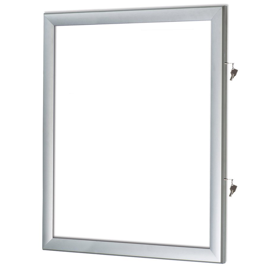 Infobox with magnet, 9 x A4, D27 mm, alu/silver