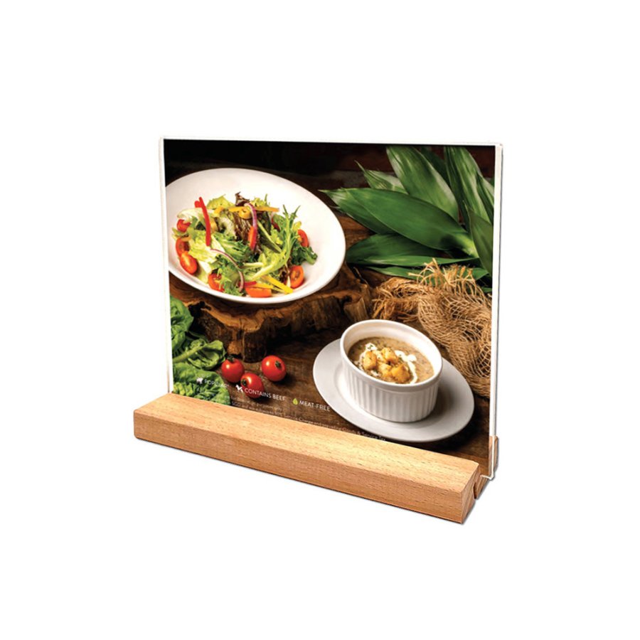 WOOD Block menu holder 70 mm, vertical/angled