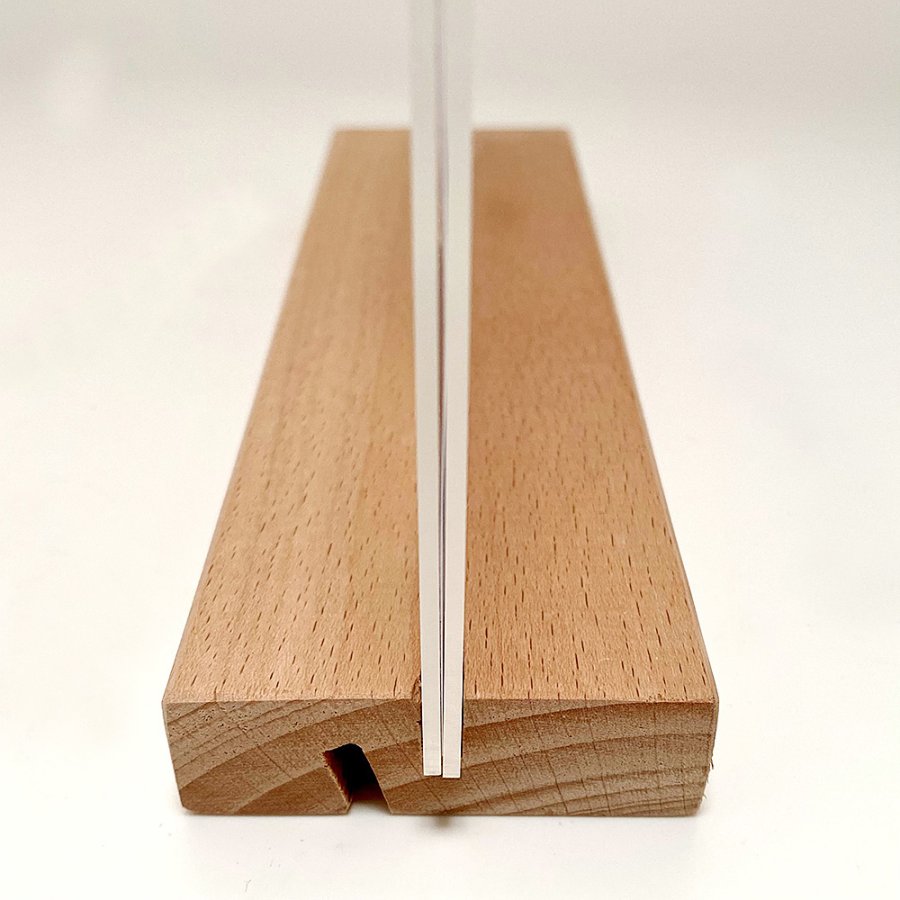 WOOD Block menu holder 70 mm, vertical/angled