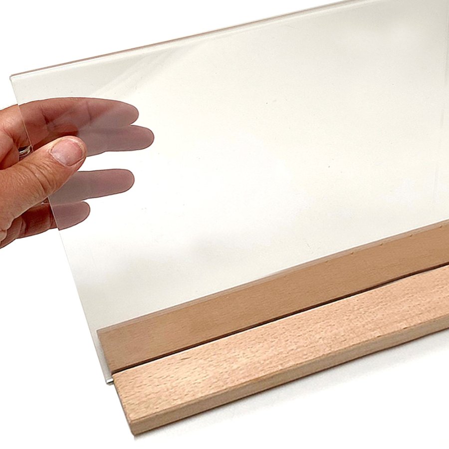 WOOD Block menu holder 70 mm, vertical/angled
