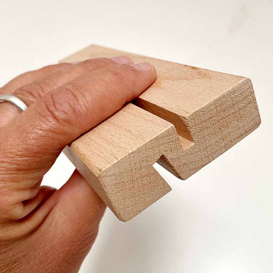 WOOD Block acrylic menu holder A6, portrait/angled