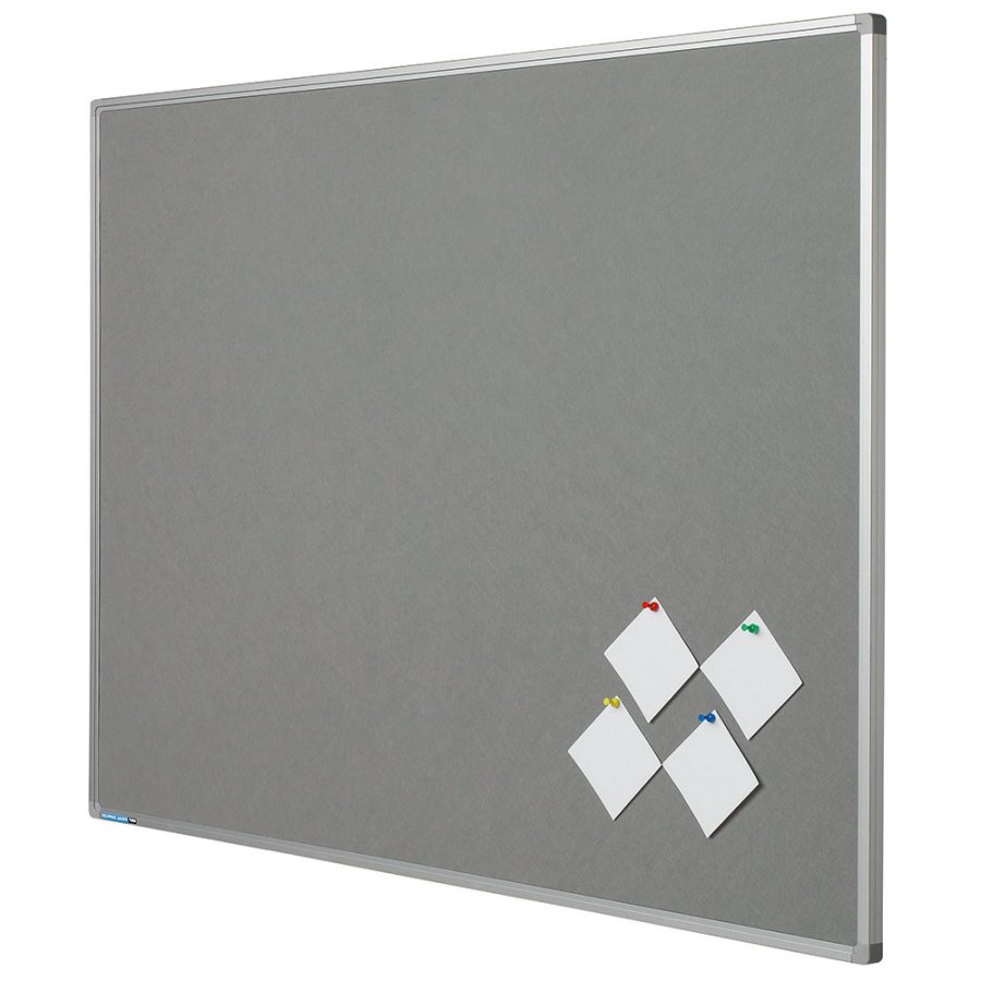 Notice Board with Aluminium Frame Felt 120 x 150 cm Grey