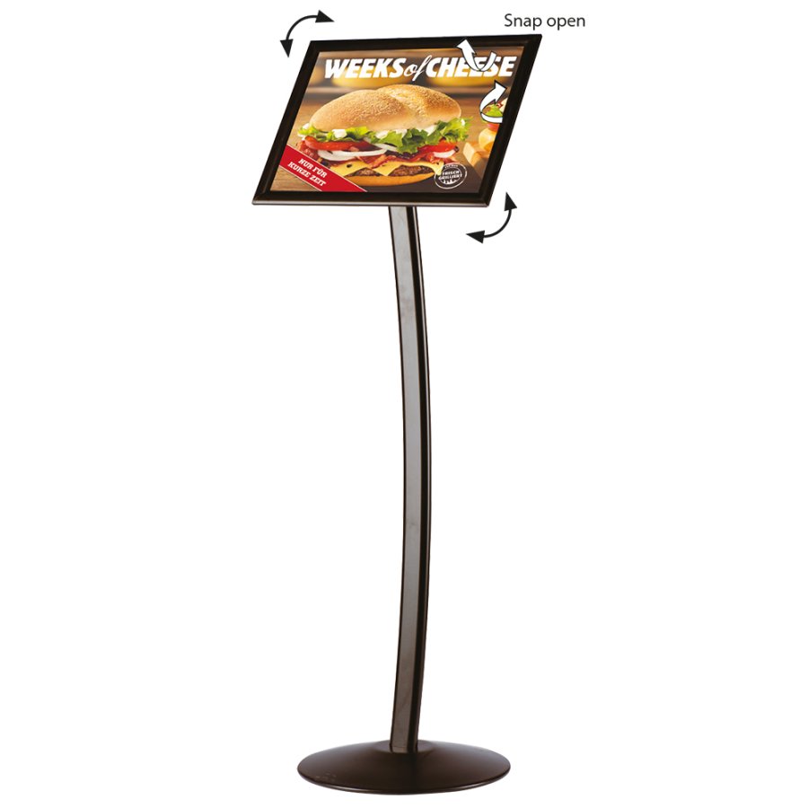 A4 frame for CURVED STAND, black