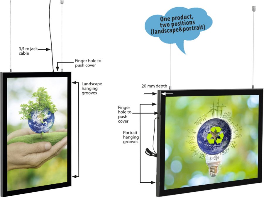 Magneco LED frame Black Double-Sided A1 for indoor use