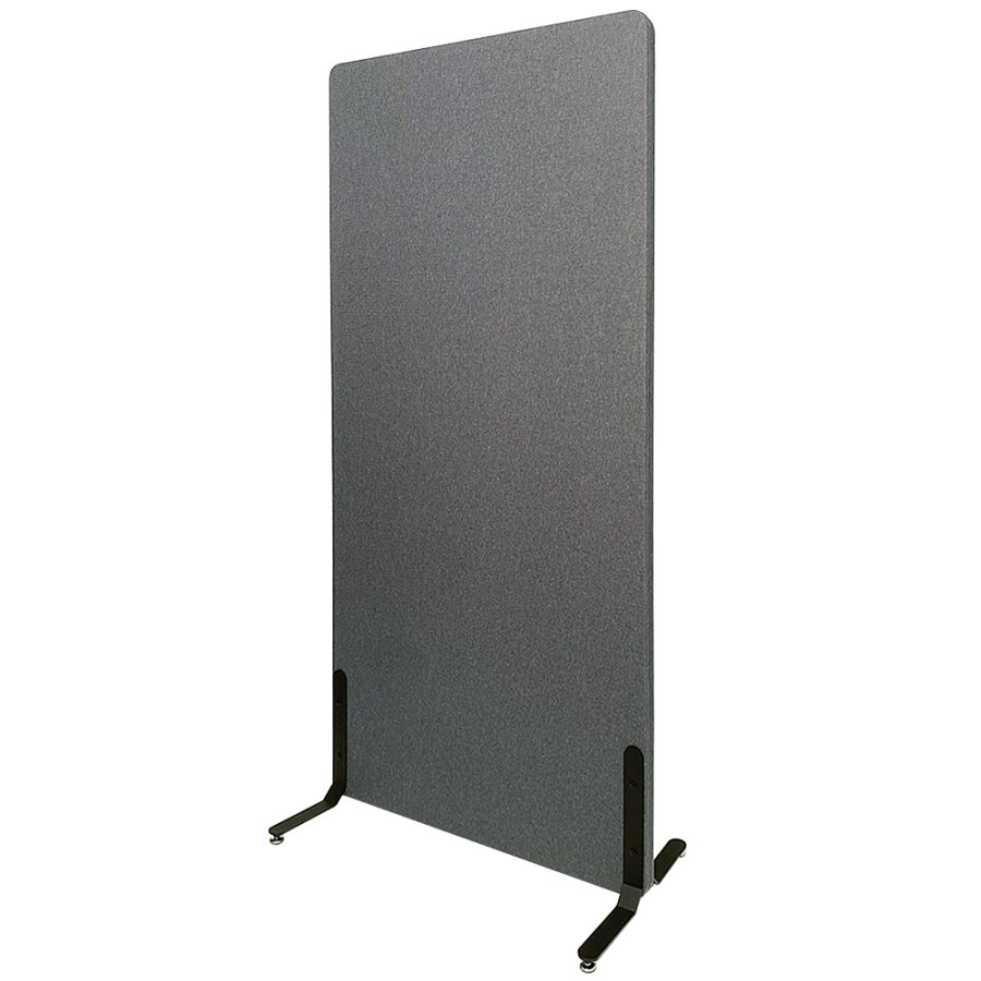 ZONE Hush Wall acoustic wall and room divider Dark grey with fabric covering and standard feet 170 x 80 x 4 cm
