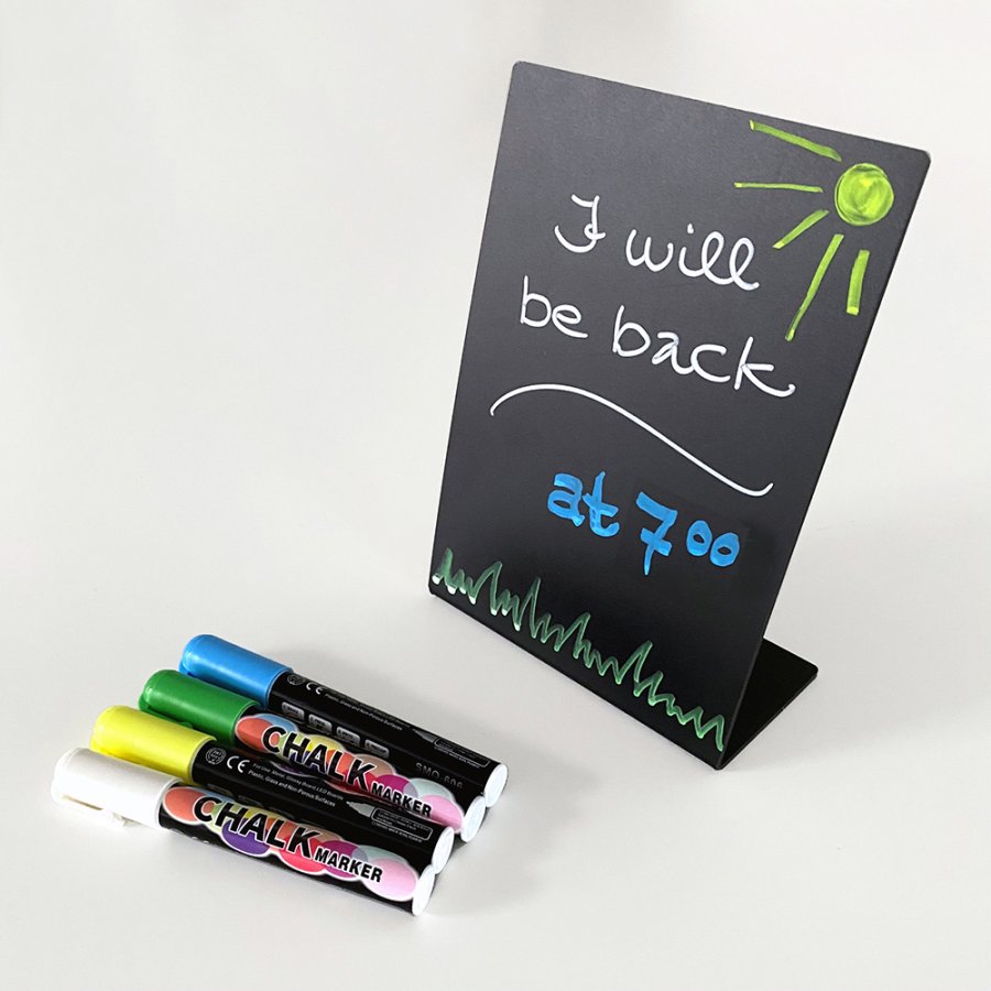 Black A5 vertical Menu Holder blackboard for chalk