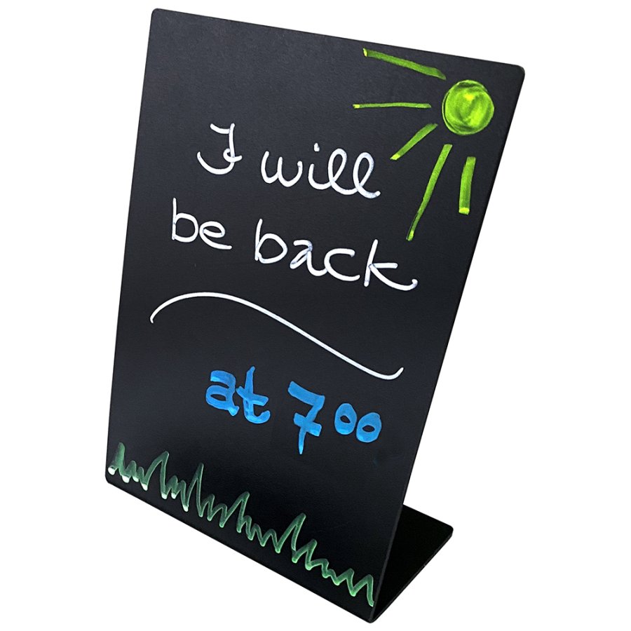 Black A5 vertical Menu Holder blackboard for chalk