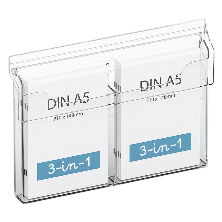 Acrylic Outdoor brochure box A4, 2xA5, 3xM65