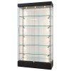 Showcase Frameless glass display cabinet with LED light and lock, black #1