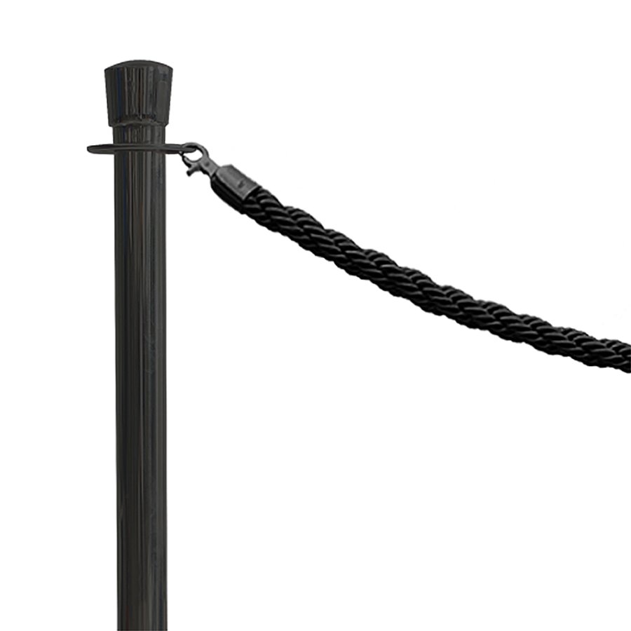 Black lacquered Stand in Steel for queue barrier/barrier system, 91 cm high, heavy base &Oslash; 32 cm