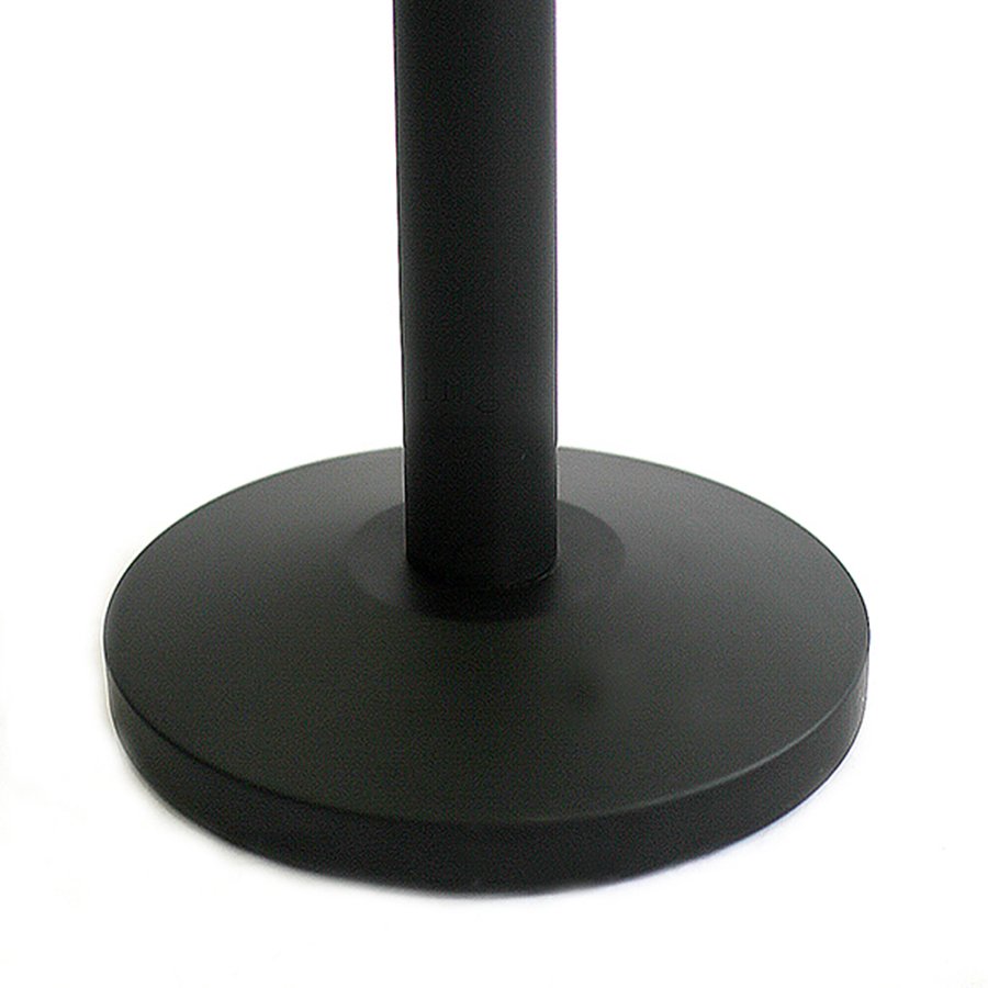Black lacquered Stand in Steel for queue barrier/barrier system, 91 cm high, heavy base &Oslash; 32 cm